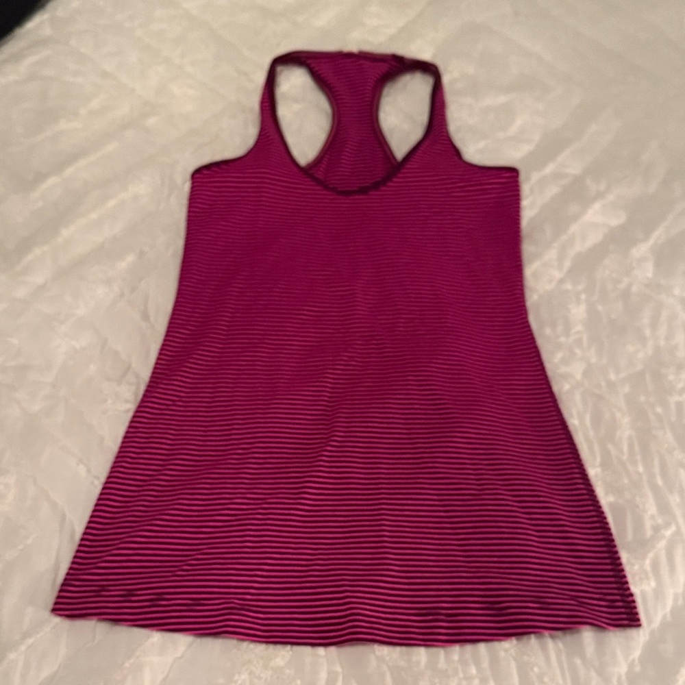 Lululemon Athletica Pink Striped Tank Top